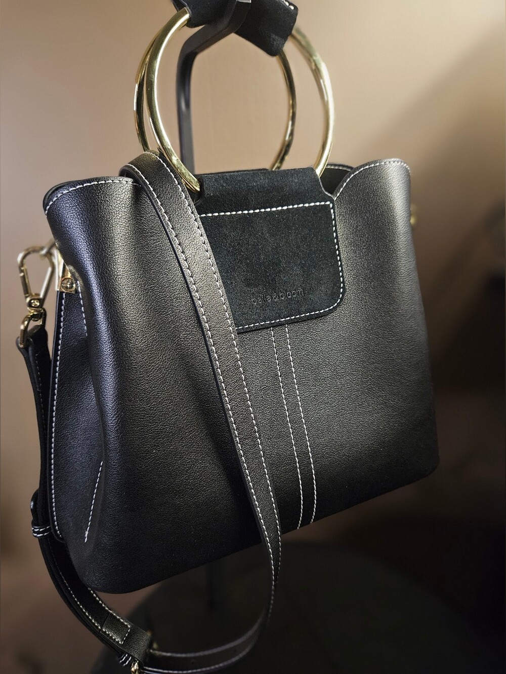 Belle & Bloom Twilight Leather Cross-Body Bag- Black